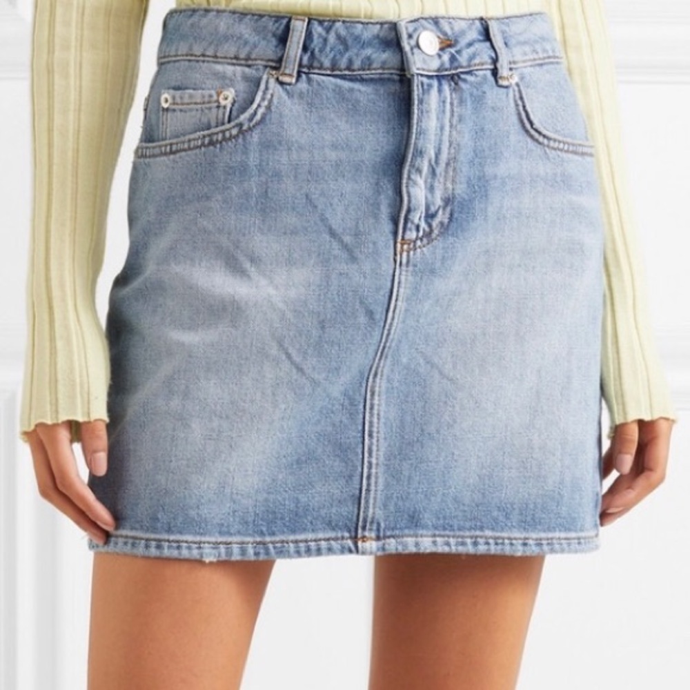 HP!πNWT GANNI Denim Mini Skirt size US 12/DK 42 - Picture 2 of 8